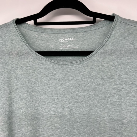 Haven Well Within Cotton Blend Sleep Top Pajama Shirt Long Sleeve Tie Hem - Picture 4 of 7